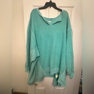 We The Free Aqua Knit Top